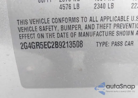 2011 Buick Regal Cxl Oshawa from USA, damaged, VIN 2G4GR5EC2B9213508